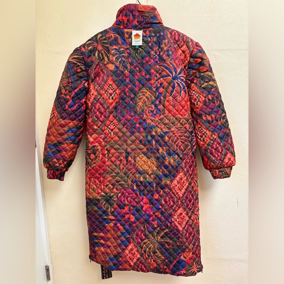 FARM RIO Mixed Patchwork Reversible Midi Belted Puffer Jacket (NWOT) - Picture 17 of 17